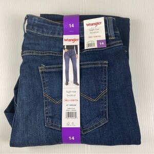 Wrangler High Rise Bootcut Jeans Women’s 14 Dark Blue 32” Inseam NEW